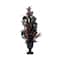 Glitzhome® 36"H Halloween Lighted Black Rose with Orange Glitter Urn Porch Tree with Timer